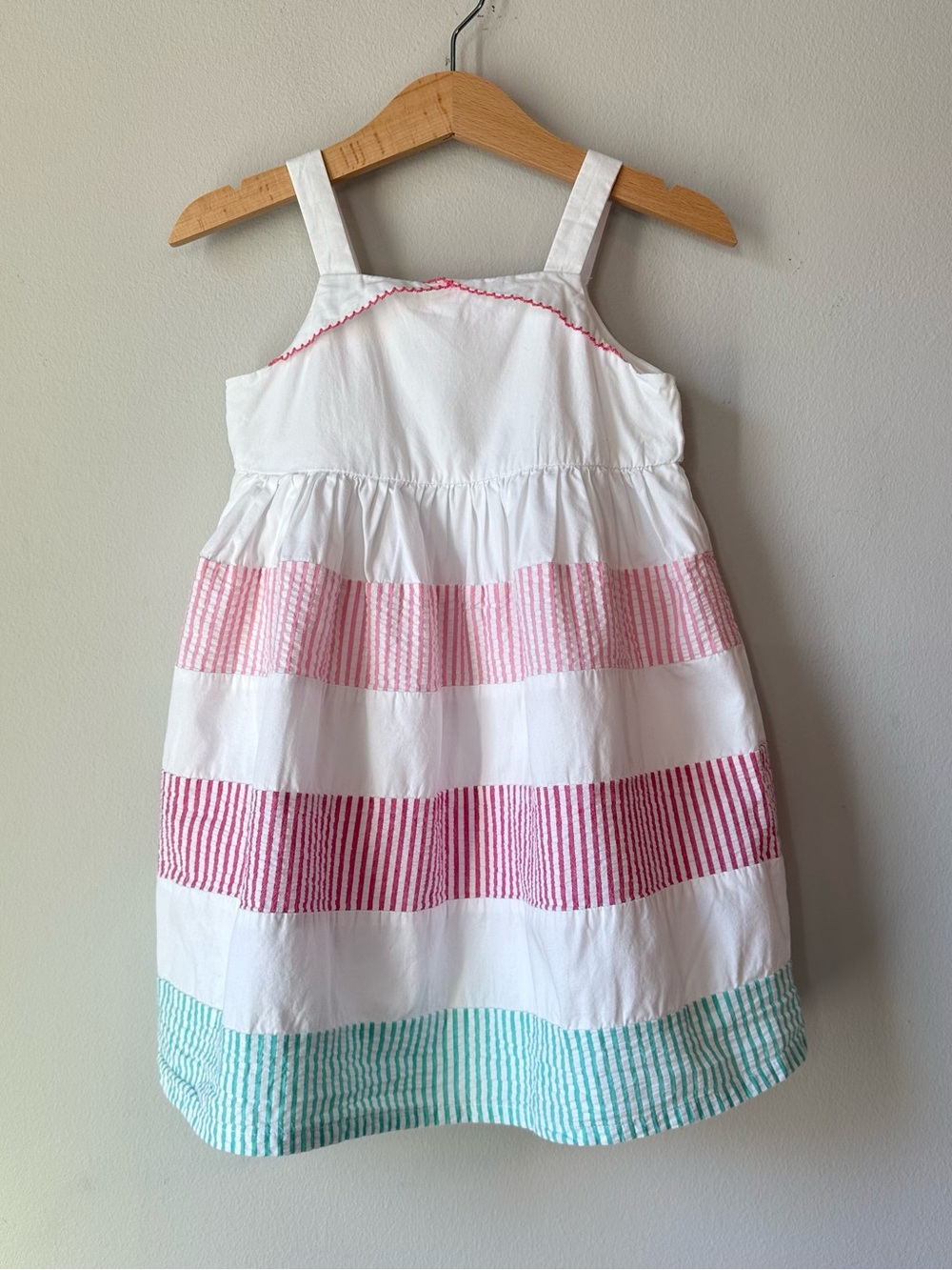 Gymboree White Seersucker Tiered Dress Size 3T